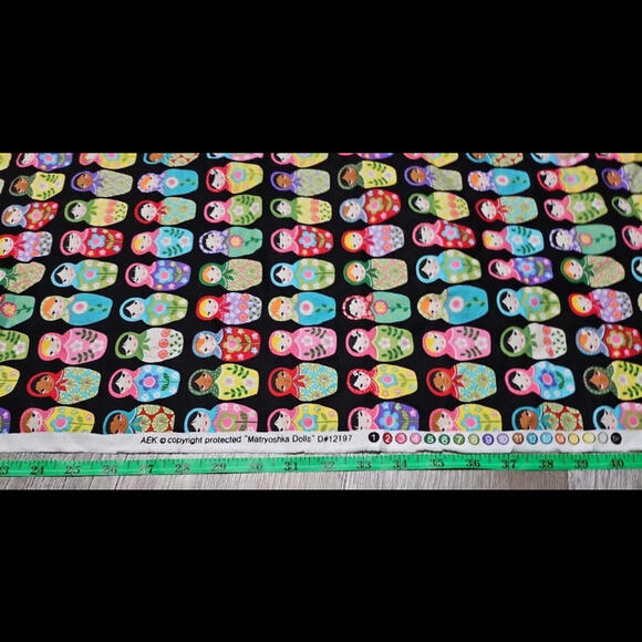 Matryoshka Dolls Fabric 44x 43" Russian Nesting Dolls Design AEK - Picture 8 of 9